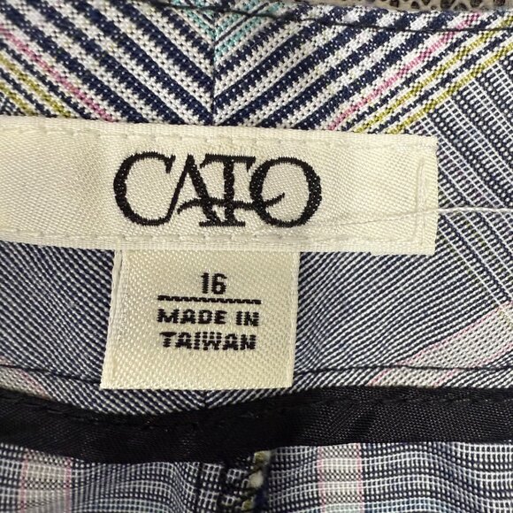 Cato Womens Size 16 Blue/White Striped Cropped Capri Pants - Picture 4 of 11